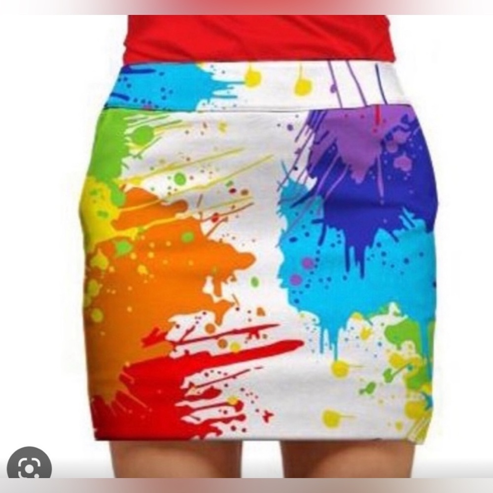 Loudmouth Paint Splatter Golf Skirt Skort Size 2 Small Medium